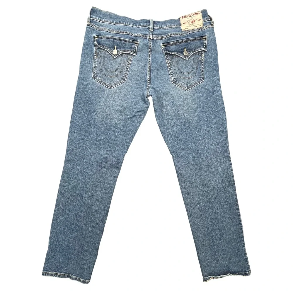 True Religion Blue Geno Relaxed Slim Denim Jeans Mens 38